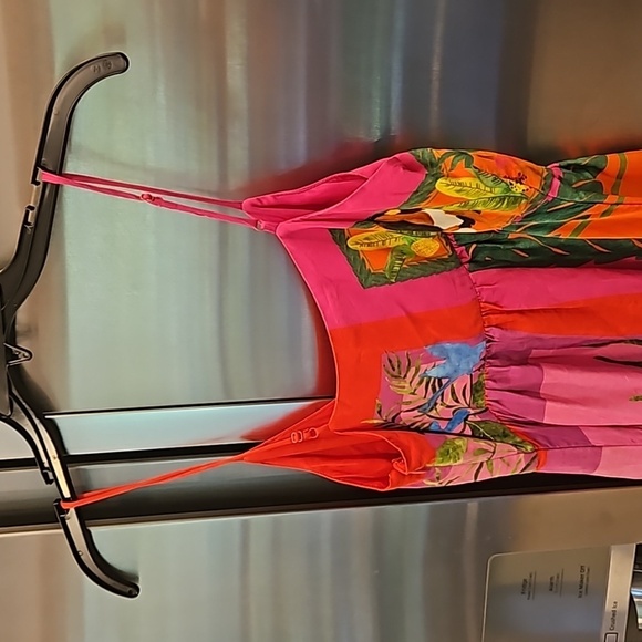 💕FARM RIO💕 Double Scarves Midi Dress ~ Bahia Girls Scarf + Tropical Scarf XS - Picture 14 of 16